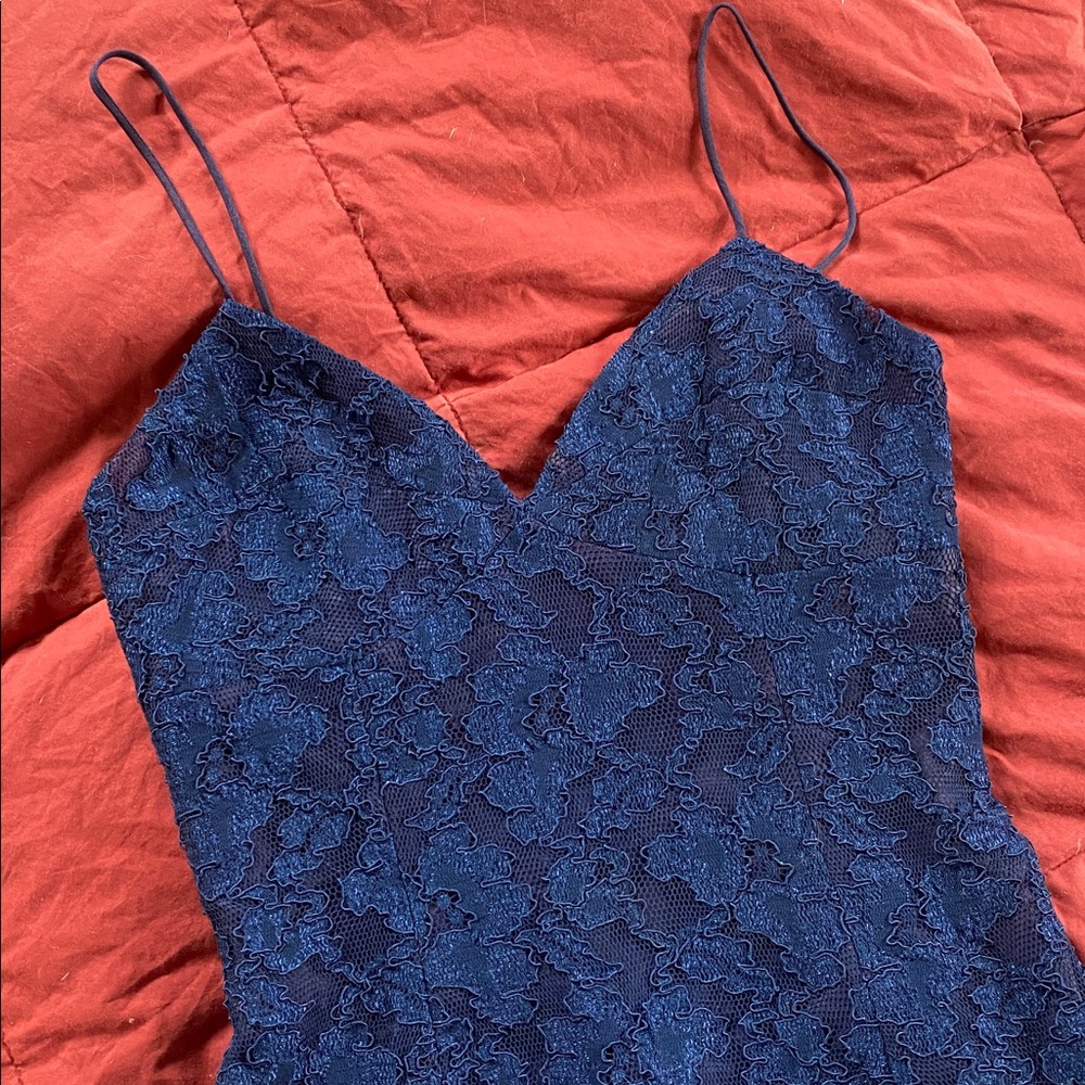 Nicole Miller Vintage Navy Lace Mini Dress